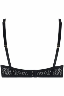 Muse - Lana Underwired Plunge Bra 11 Muse - Lana Underwired Plunge Bra -Fashion Lingerie Store muse by coco de mer lana plunge bra black ghost back