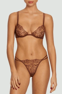 Muse - Rosalia Plunge Bra 12 Muse - Rosalia Plunge Bra -Fashion Lingerie Store muse by coco de mer rosalia plunge bra cocoa 3