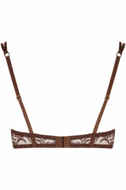 Muse - Rosalia Plunge Bra 11 Muse - Rosalia Plunge Bra -Fashion Lingerie Store muse by coco de mer rosalia plunge bra cocoa ghost back