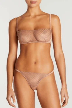 Muse - Talia Thong, Size XL (UK 14-16) -Fashion Lingerie Store muse by coco de mer talia thong warm taupe 4