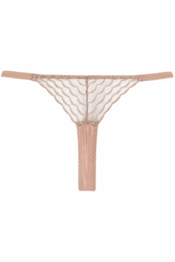 Muse - Talia Thong, Size XL (UK 14-16) -Fashion Lingerie Store muse by coco de mer talia thong warm taupe ghost back