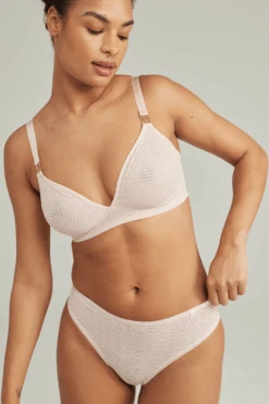 Sheer Deco Bralette In Blush Pink