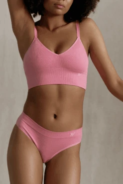 Tencel™ Seamless Bralette In Rose Pink, Size XS (UK 6-8)