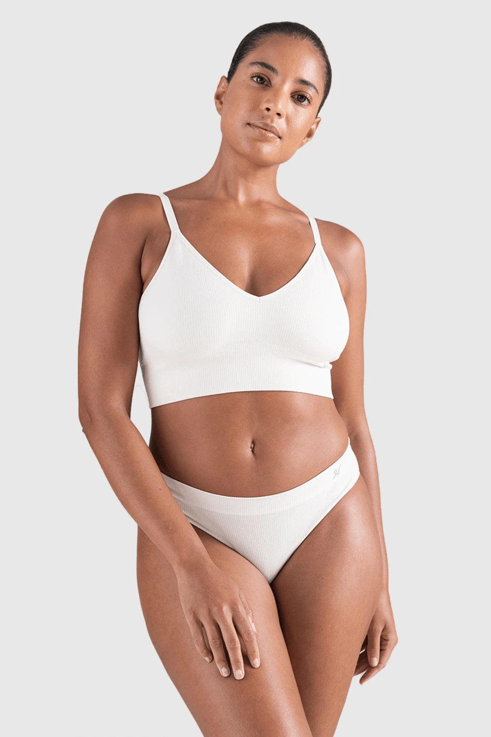 Tencel™ Seamless High Leg Brief In White Sand, Size XS (UK 6-8) 10 Tencel™ Seamless High Leg Brief In White Sand, Size XS (UK 6-8) - Image 8