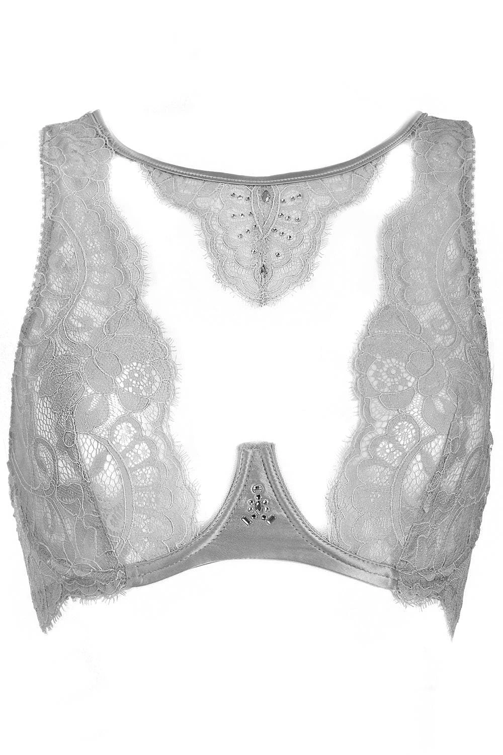 Marlene Fantasy Bra With Swarovski Crystals In Grey, Size UK 32B 4 Marlene Fantasy Bra With Swarovski Crystals In Grey, Size UK 32B - Image 2