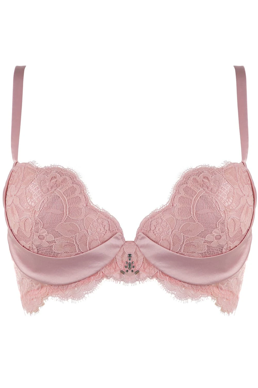 Marlene Push Up Bra With Swarovski Crystals In Pink, Size UK 36DD 4 Marlene Push Up Bra With Swarovski Crystals In Pink, Size UK 36DD - Image 2