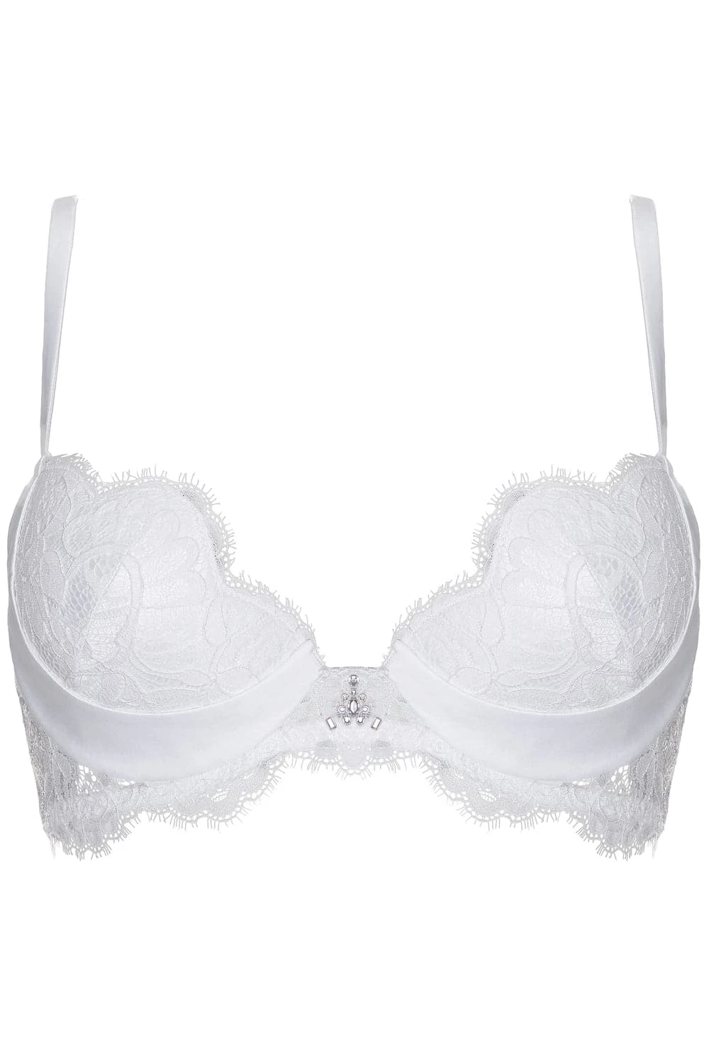 Marlene Push Up Bra With Swarovski Crystals In White 4 Marlene Push Up Bra With Swarovski Crystals In White - Image 2