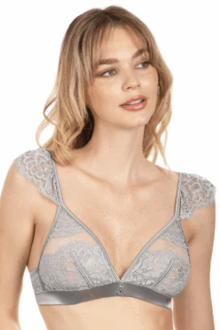 Marlene Triangle Bra With Swarovski Crystals In Grey