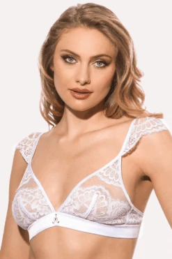 Marlene Triangle Bra With Swarovski Crystals In White