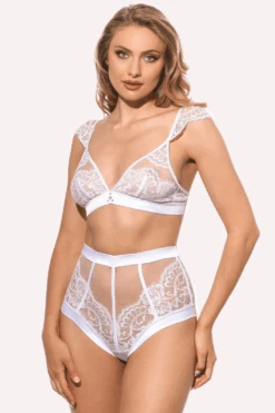Marlene Triangle Bra With Swarovski Crystals In White -Fashion Lingerie Store prelude marlene triangle bra white ys303 3