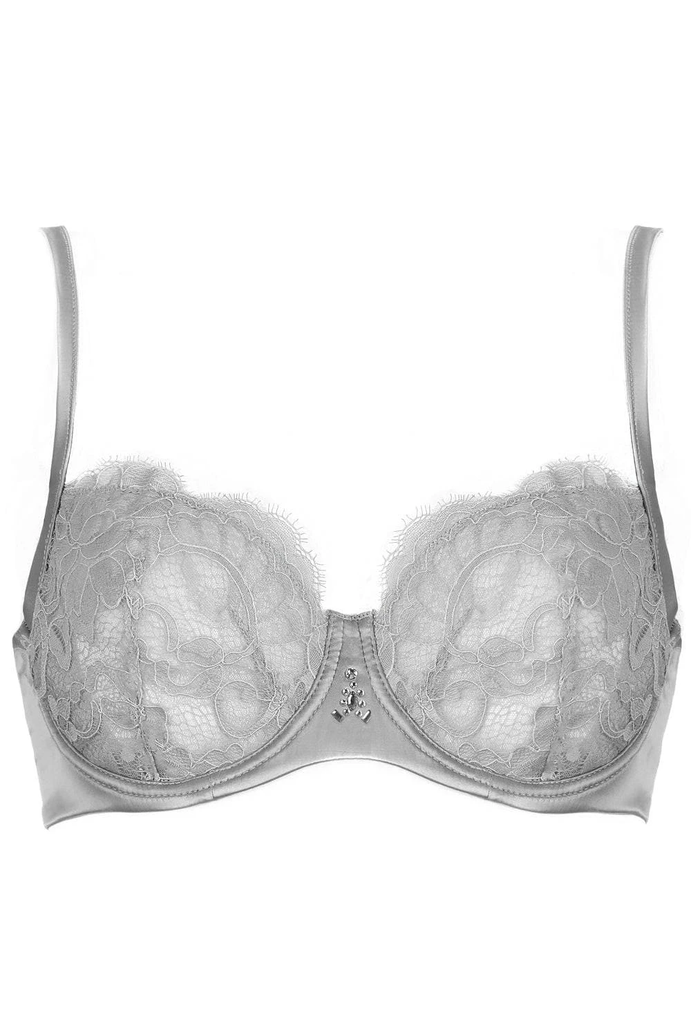 Marlene Underwired Bra With Swarovski Crystals In Grey, Size UK 32C 4 Marlene Underwired Bra With Swarovski Crystals In Grey, Size UK 32C - Image 2