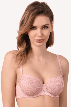 Marlene Underwired Bra With Swarovski Crystals In Pink