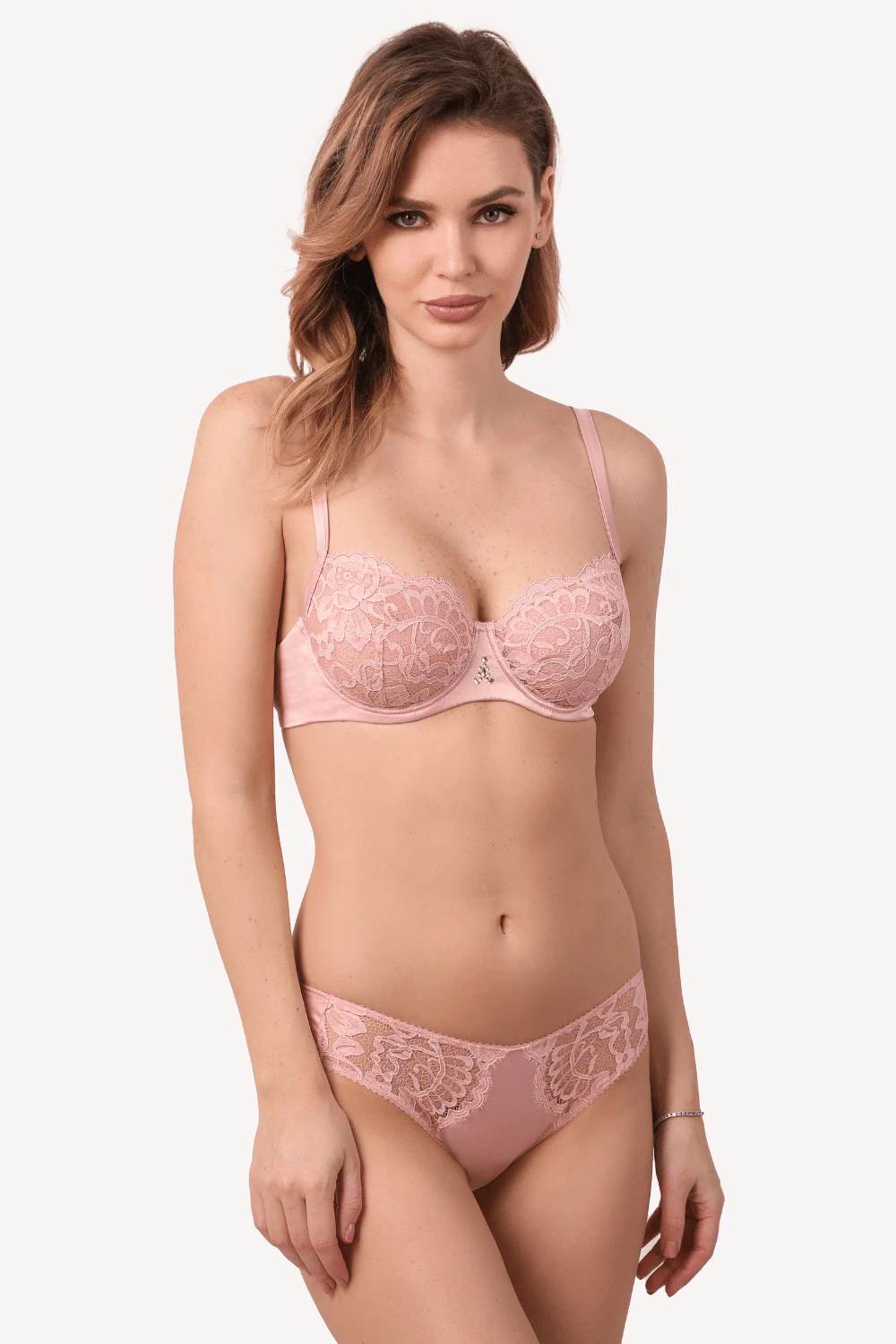 Marlene Underwired Bra With Swarovski Crystals In Pink 7 Marlene Underwired Bra With Swarovski Crystals In Pink - Image 5