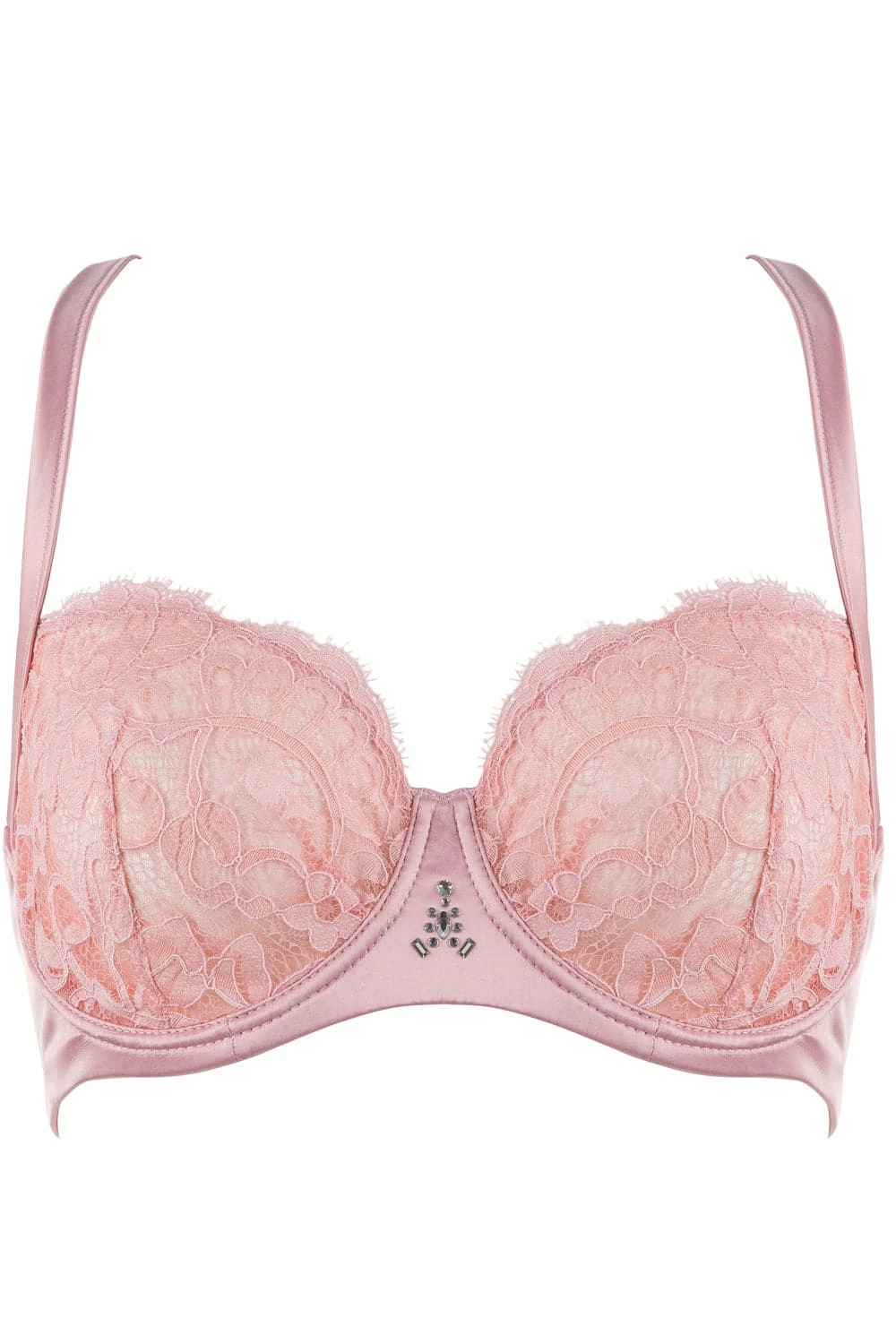 Marlene Underwired Bra With Swarovski Crystals In Pink 4 Marlene Underwired Bra With Swarovski Crystals In Pink - Image 2