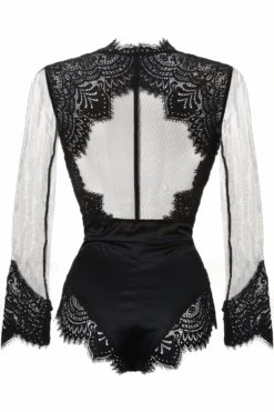 The Black Swan Long Sleeve Body, Size S (UK 8) 11 The Black Swan Long Sleeve Body, Size S (UK 8) -Fashion Lingerie Store prelude the black swan long sleeve body yh287n black ghost back