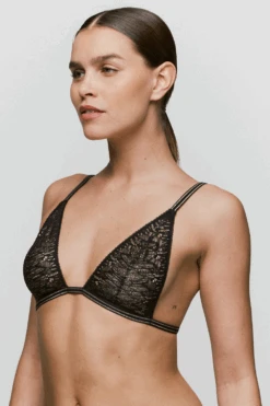Tabei Black Wireless Triangle Bra 11 Tabei Black Wireless Triangle Bra -Fashion Lingerie Store sarda tabei bralette black gold 2