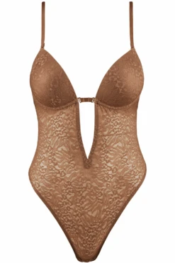 Sculpt By Aubade Multiway Thong Bodysuit In Cinnamon 11 Sculpt By Aubade Multiway Thong Bodysuit In Cinnamon -Fashion Lingerie Store sculpt by aubade multiway thong bodysuit cinnamon ghost front