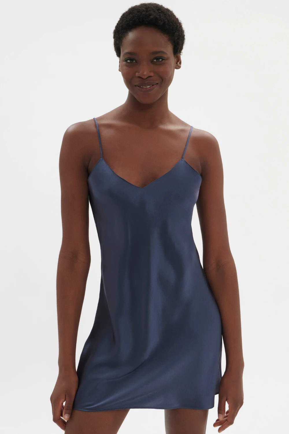 Simone Perele Dream Silk Nightdress Cinder Blue 3 Simone Perele Dream Silk Nightdress Cinder Blue