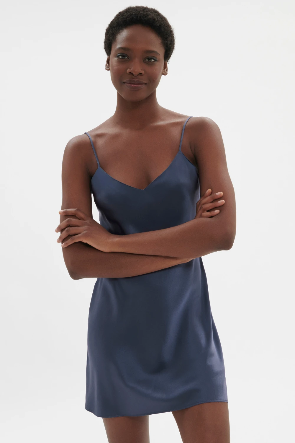 Simone Perele Dream Silk Nightdress Cinder Blue 6 Simone Perele Dream Silk Nightdress Cinder Blue - Image 4