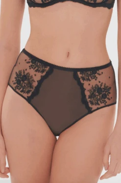 Simone Perele Intrigue High Waist Brief -Fashion Lingerie Store simone perele intrigue deep brief black 3