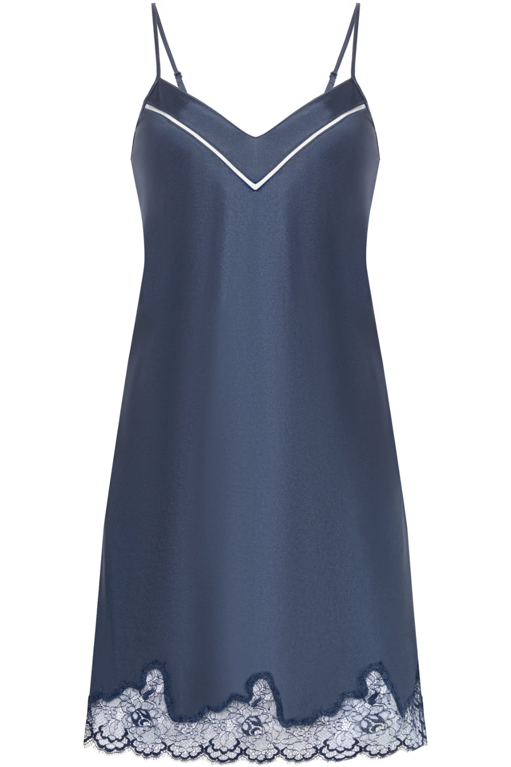 Simone Perele Nocturne Silk Nightdress Cinder Blue, Size 4 (UK 14-16) 4 Simone Perele Nocturne Silk Nightdress Cinder Blue, Size 4 (UK 14-16) - Image 2