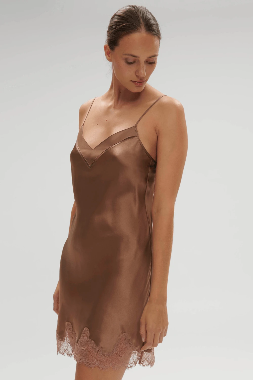 Simone Perele Nocturne Silk Nightdress Macchiato 6 Simone Perele Nocturne Silk Nightdress Macchiato - Image 4