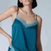 Simone Perele Satin Secrets Cyan Blue Camisole 1 Simone Perele Satin Secrets Cyan Blue Camisole -Fashion Lingerie Store simone perele satin secrets camisole cyan blue 1