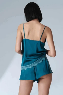 Simone Perele Satin Secrets Cyan Blue Camisole 9 Simone Perele Satin Secrets Cyan Blue Camisole -Fashion Lingerie Store simone perele satin secrets camisole cyan blue 3