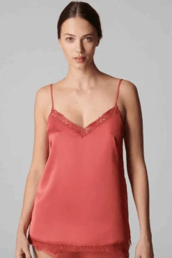 Simone Perele Satin Secrets Quartz Pink Camisole 10 Simone Perele Satin Secrets Quartz Pink Camisole -Fashion Lingerie Store simone perele satin secrets camisole quartz pink 1
