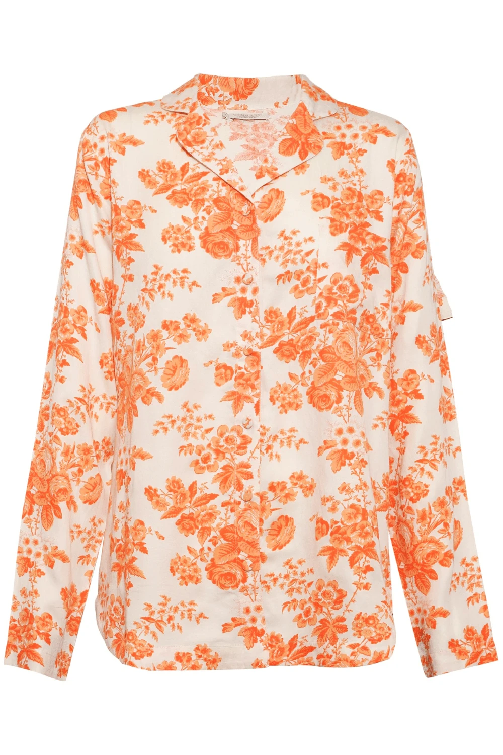 Underprotection Wilda Long Sleeve Pyjama Shirt Orange 4 Underprotection Wilda Long Sleeve Pyjama Shirt Orange - Image 2