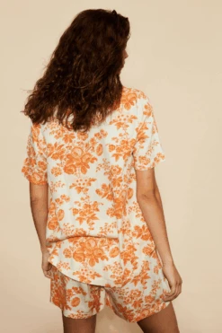 Underprotection Wilda Short Sleeve Pyjama Shirt Orange 9 Underprotection Wilda Short Sleeve Pyjama Shirt Orange -Fashion Lingerie Store underprotection wilda short sleeve shirt orange 3