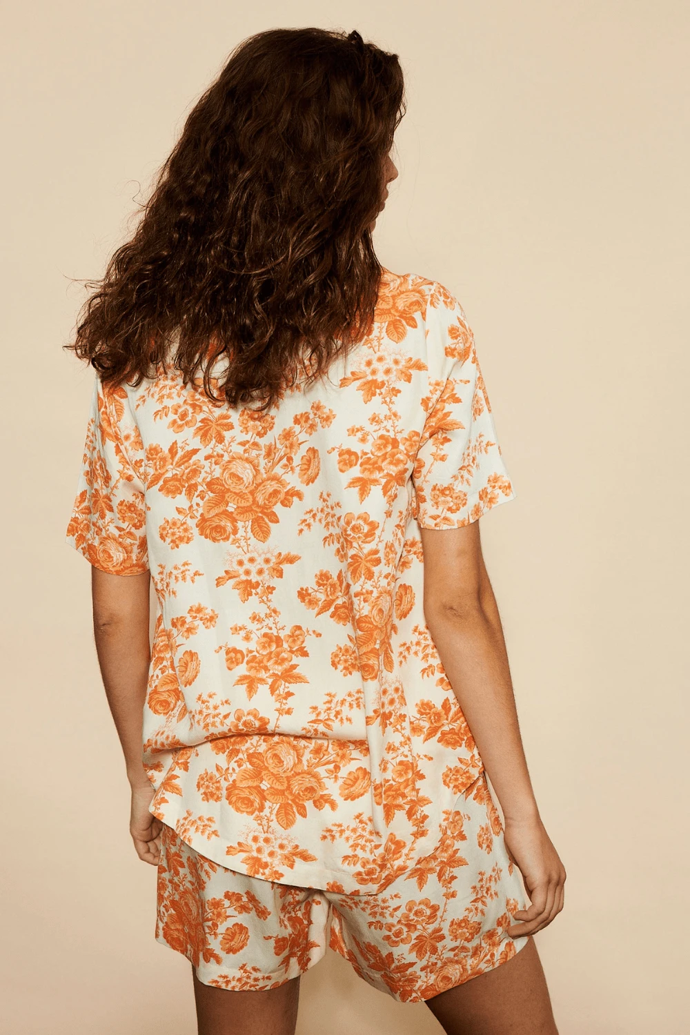 Underprotection Wilda Short Sleeve Pyjama Shirt Orange 5 Underprotection Wilda Short Sleeve Pyjama Shirt Orange - Image 3